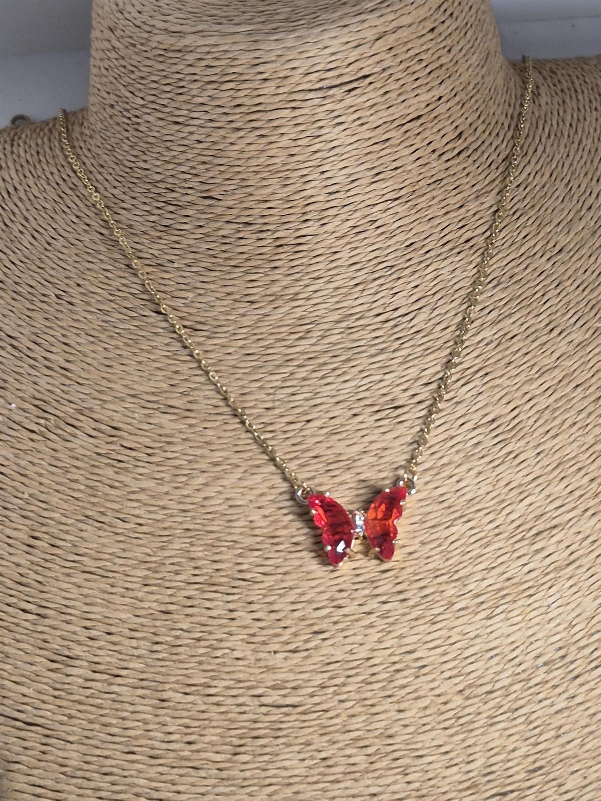 Collar Mariposa Roja - Imagen 1