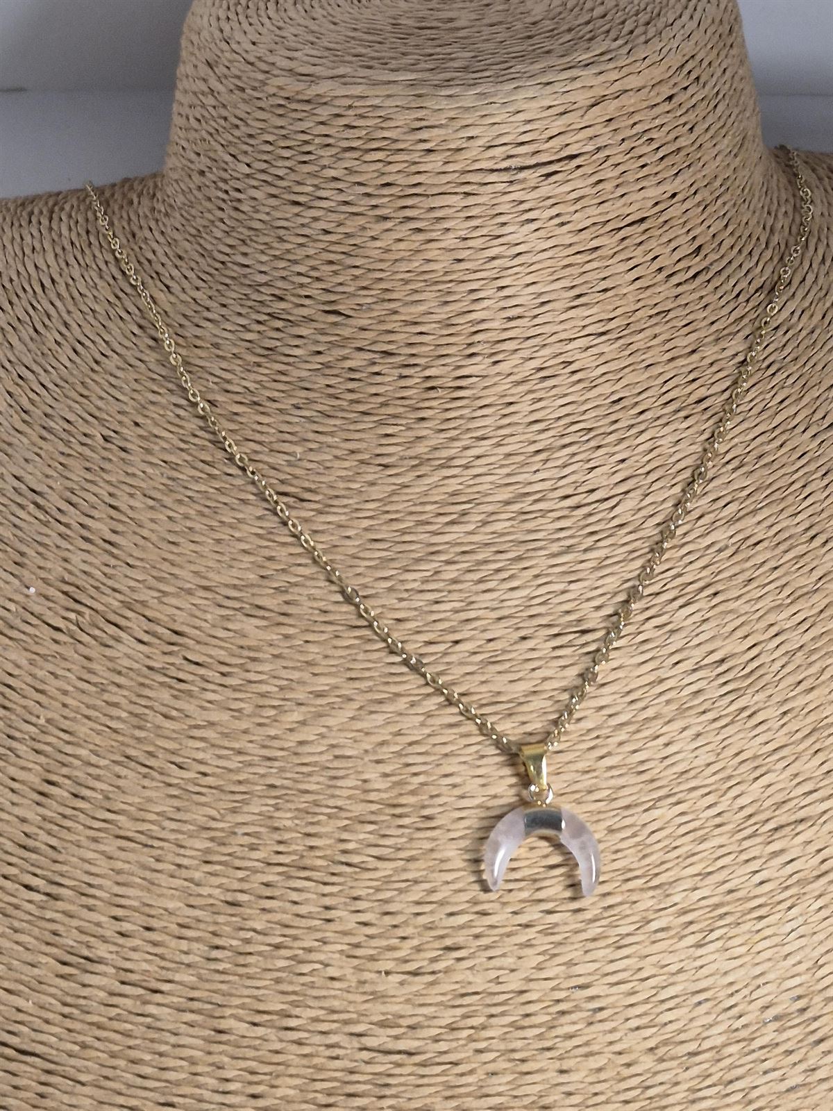 Collar piedra cuarzo rosa - Imagen 1