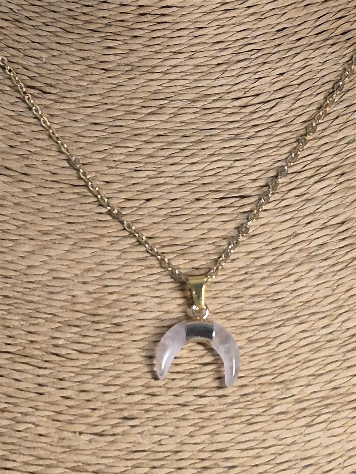 Collar piedra cuarzo rosa - Imagen 2